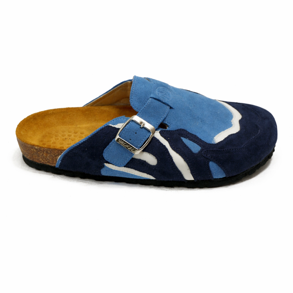 Zuecos Pellmaro Premium de ante azul