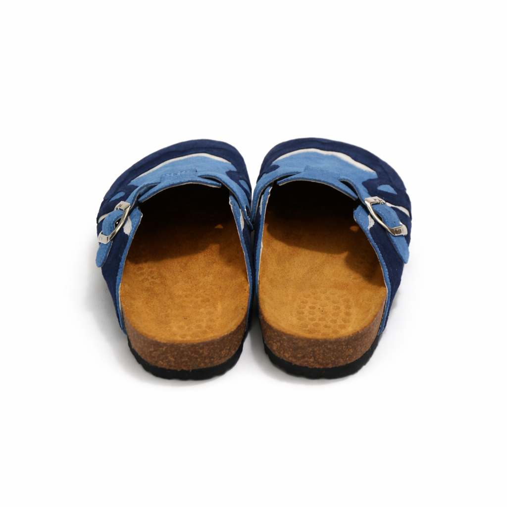 Zuecos Pellmaro Premium de ante azul